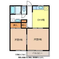 東松岡 徒歩5分 2階の物件間取画像